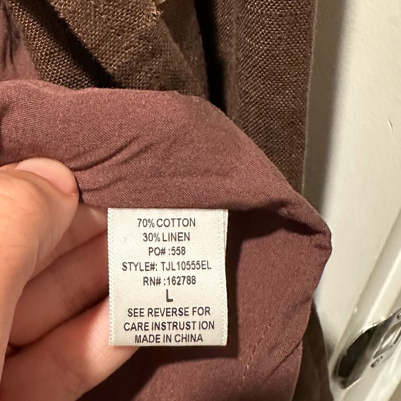 Jluxlabel brown Cape Town linen jacket belted pocket collared blazer trench coat - Picture 7 of 8